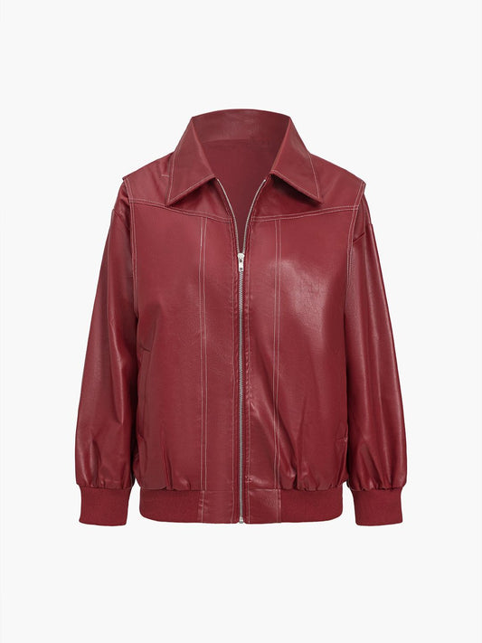 Lara PU Leather Jacket